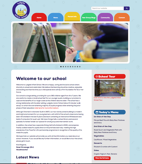 Lydgate Infant Website Screenshot